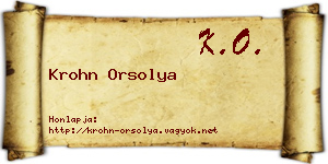 Krohn Orsolya névjegykártya