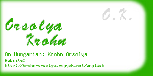 orsolya krohn business card